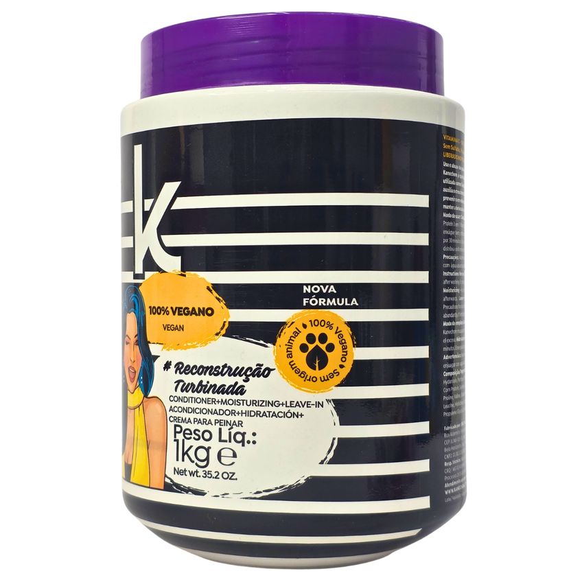 Tratamento Capilar 3 Em 1 Kanechom Vitamina C Colágeno Água Micelar Vegano 1kg - imagem 3