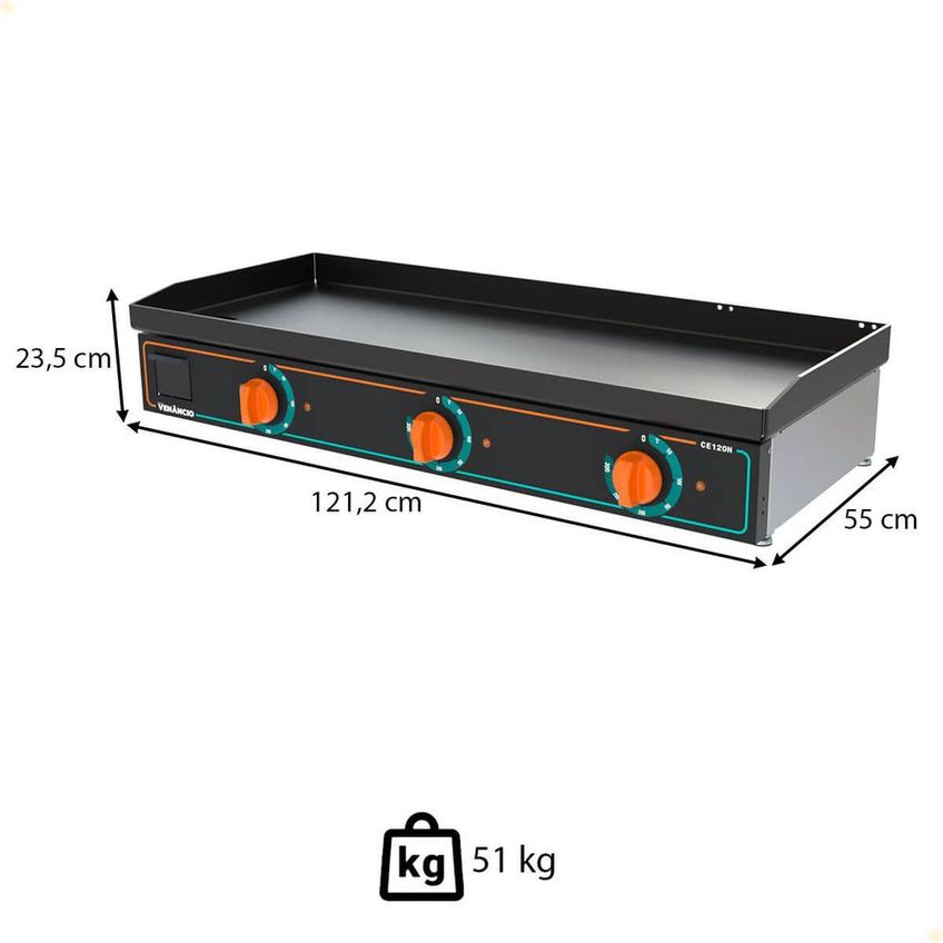 Chapa Bifeteira Deguste Luxo New Venâncio Elétrica 220v CE120N 78420 - imagem 3