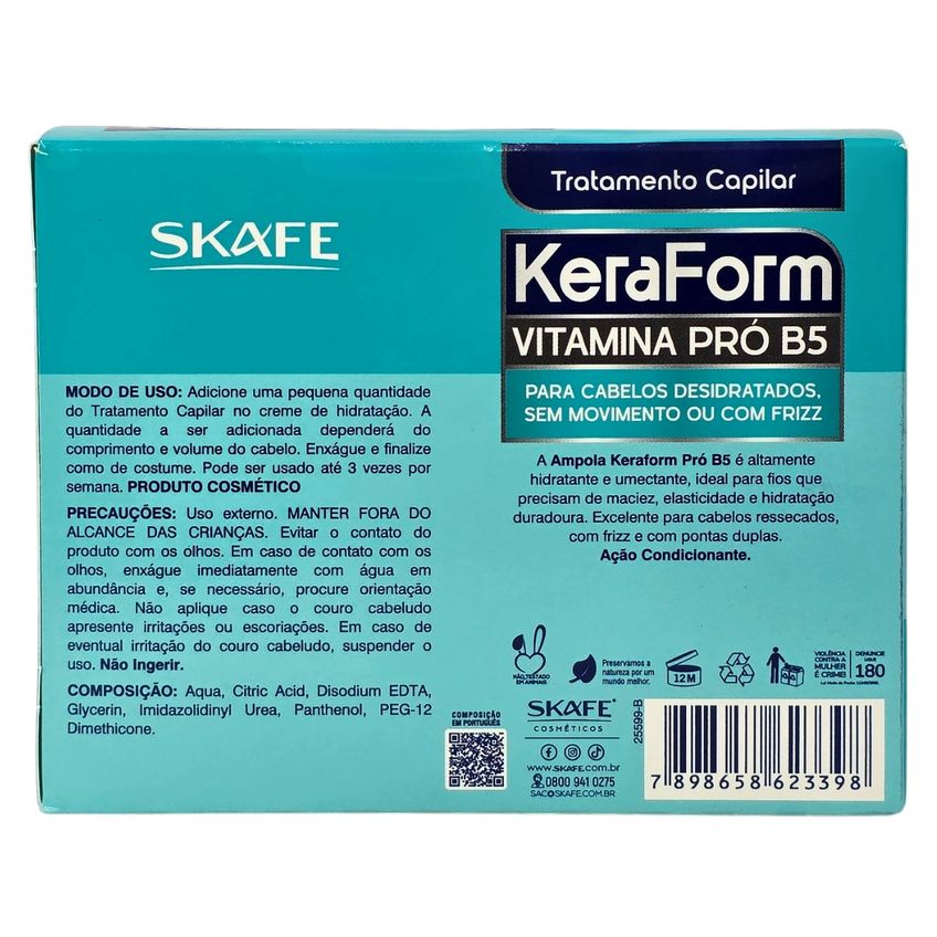 Kit 24 Ampolas De Tratamento Capilar Vitamina Pró B5 Skafe 10ml Cada - imagem 2