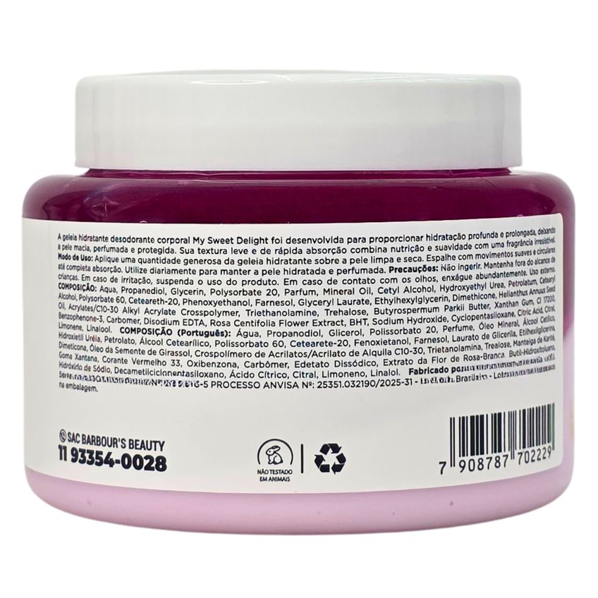 Geleia Hidratante Corporal My Sweet Delight Barbours Beauty 200g - imagem 2