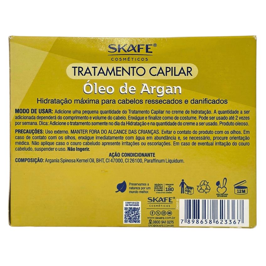 Kit 24 Ampolas De Tratamento Capilar Skafe Óleo De Argan 10ml Cada - imagem 2