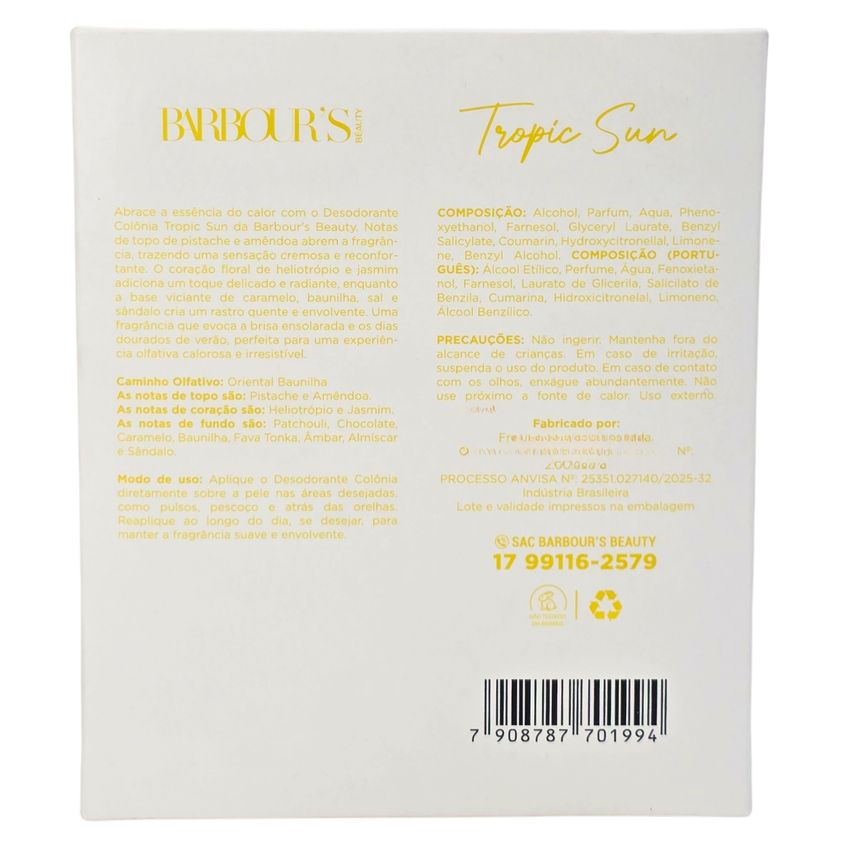 Colônia Feminina Tropic Sun Barbours Beauty 60ml - imagem 2