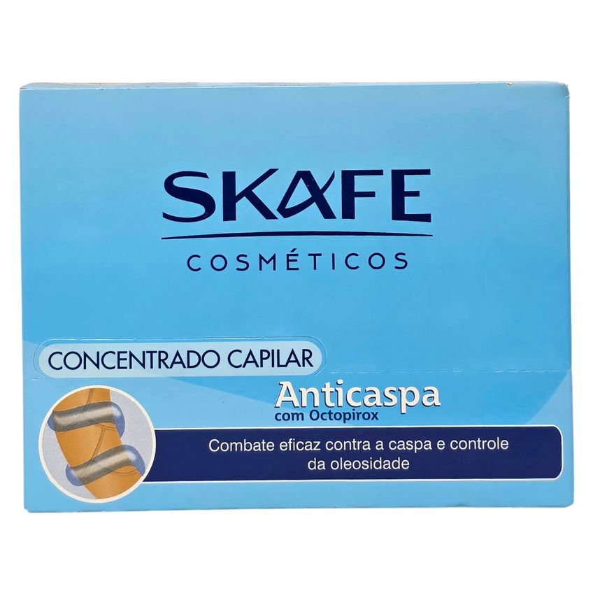 Kit 24 Ampola Concentrado Capilar Anticaspa Com Octopirox Skafe 10ml Cada - imagem 3