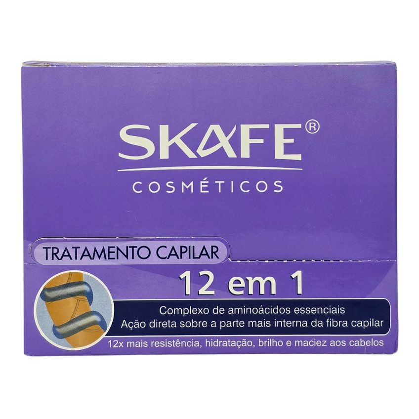 Kit 24 Ampolas De Tratamento Capilar 12 Em 1 Skafe 10ml Cada - imagem 3