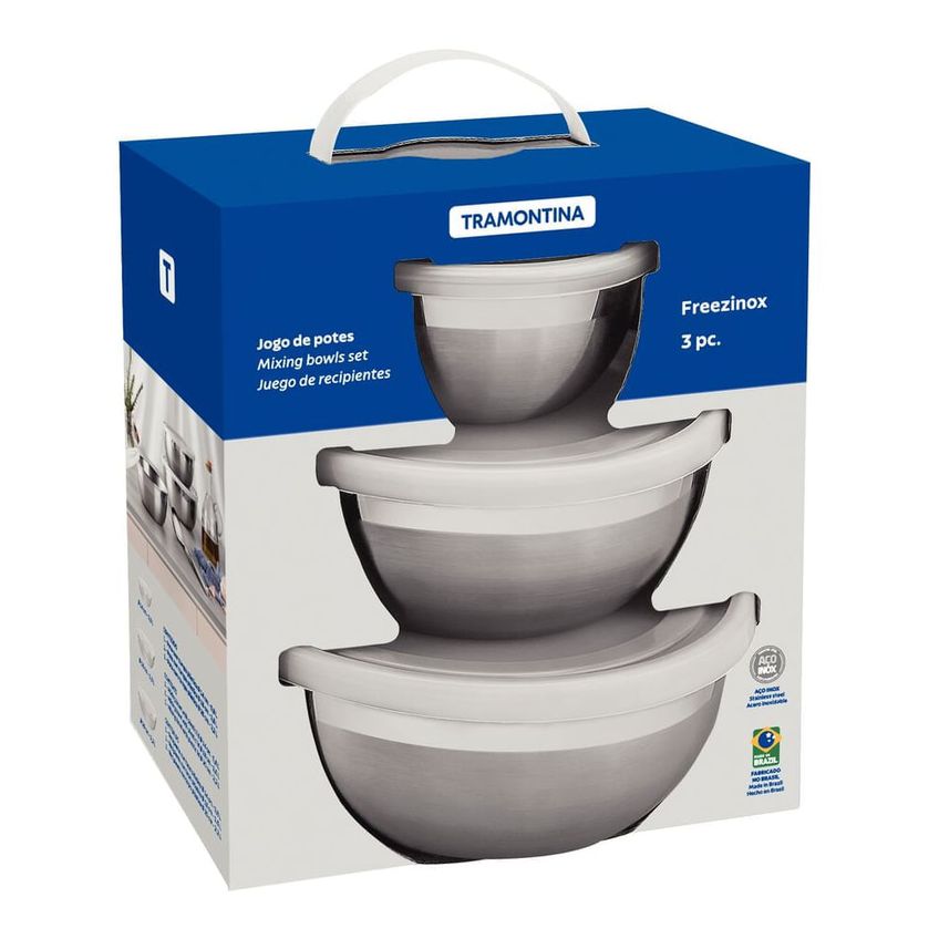 Jogo Potes Inox Freezinox Com 3 Peças - 64220160 - Tramontina Tramontina - imagem 3