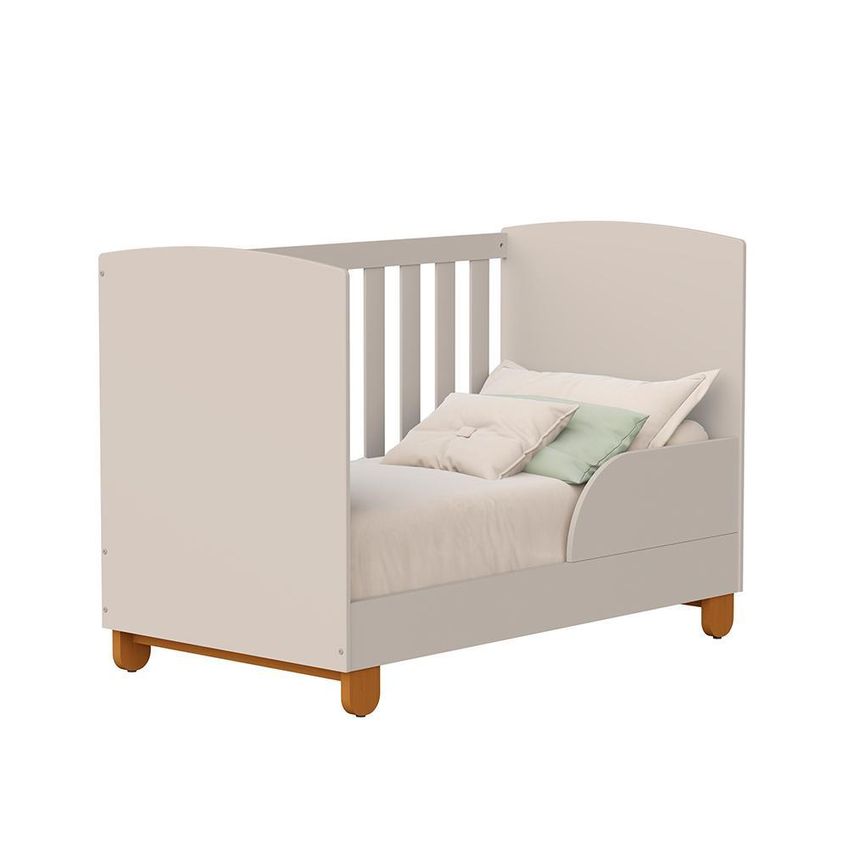 Berço Mini Cama Com Guarda Roupa 3 Portas E 3 Gavetas Apolo Areia Fosco - Reller Móveis - imagem 3