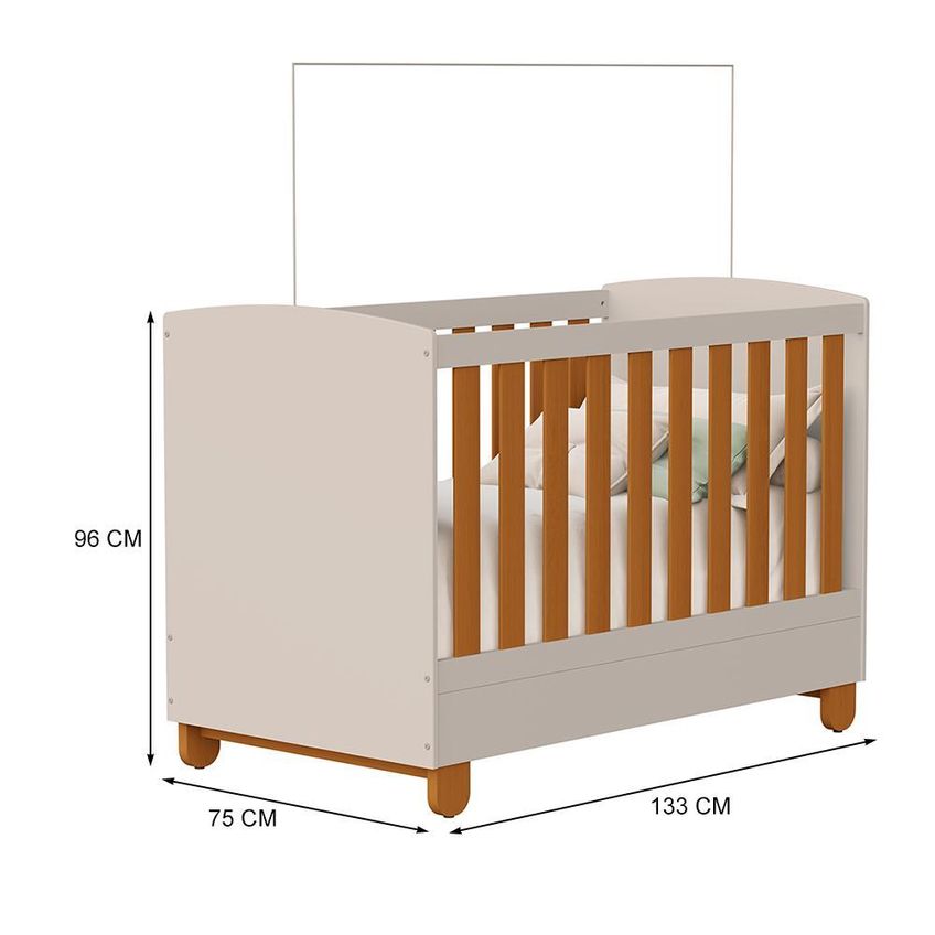 Berço Mini Cama Apolo Areia Fosco/Savana Com Colchão Physical - Reller Móveis - imagem 4