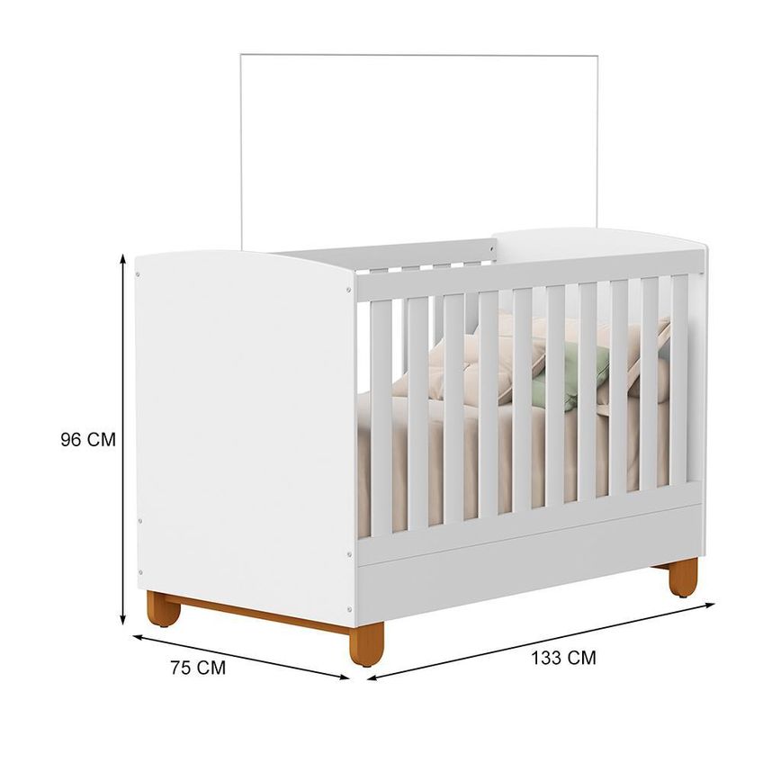 Berço Mini Cama Apolo Branco Fosco Com Colchão Physical - Reller Móveis - imagem 4