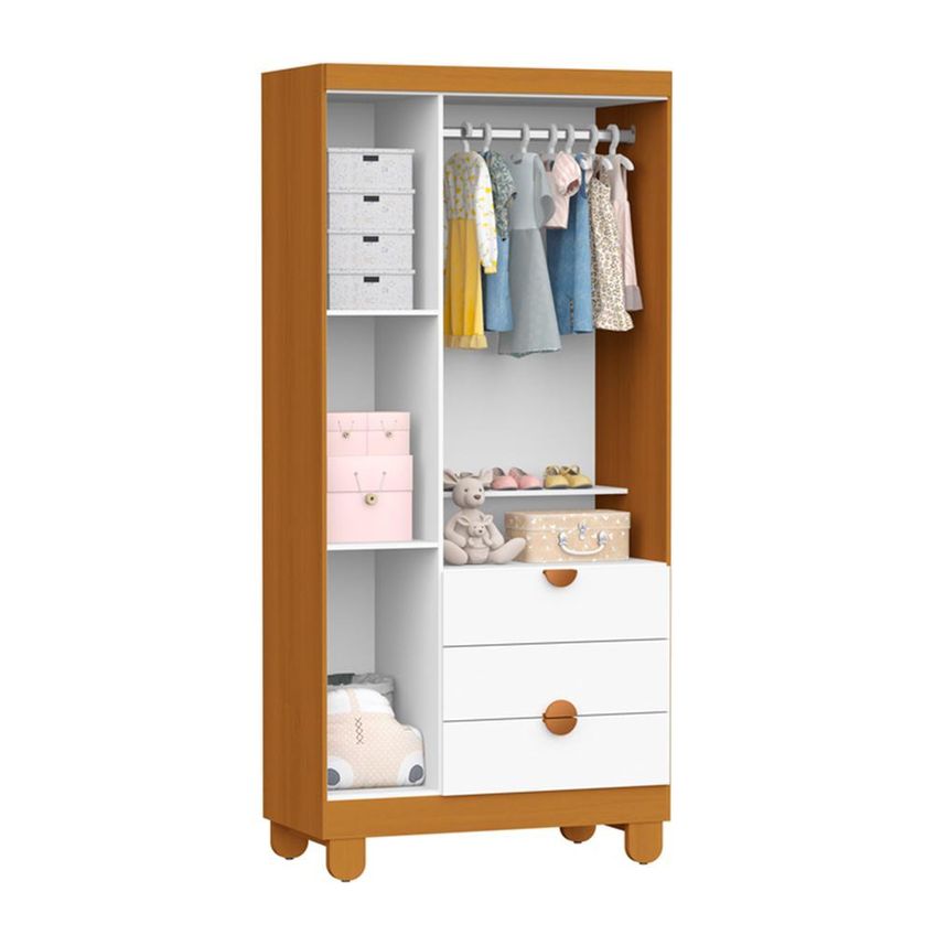 Guarda Roupa Apolo 3 Portas E 3 Gavetas Branco Fosco/savana - Reller Móveis - imagem 3