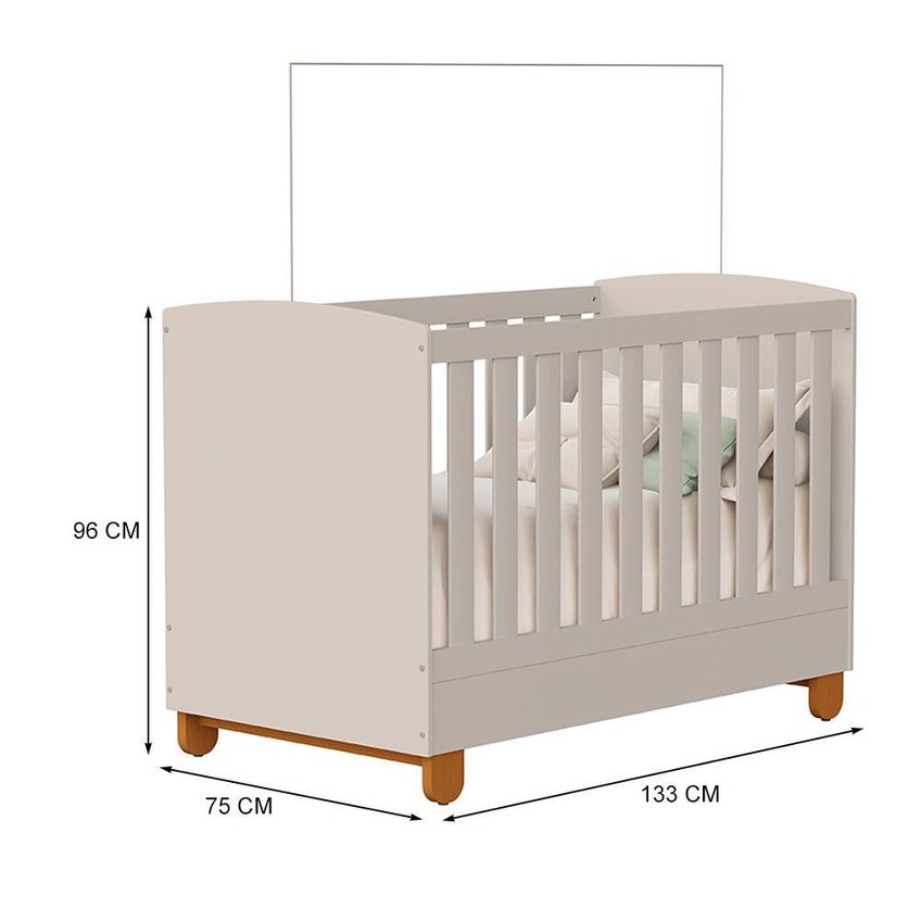 Berço Mini Cama Com Cômoda Sapateira 1 Porta E 4 Gavetas Apolo Areia Fosco - Reller Móveis - imagem 5