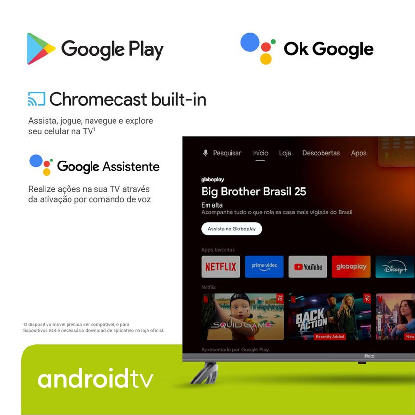 Smart TV 40 Polegadas P40SAA Full HD HDR10 Android 11 Dolby Audio Space Philco - imagem 3