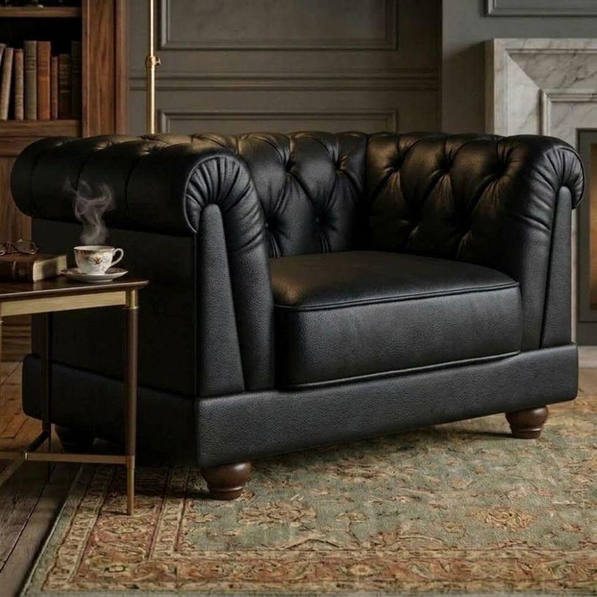 Poltrona Decorativa Capitone Acorde Pes MDF Courino TCS 724 Moll - imagem 2