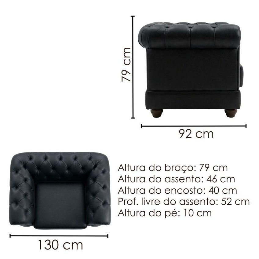 Poltrona Decorativa Capitone Acorde Pes MDF Courino TCS 724 Moll - imagem 3