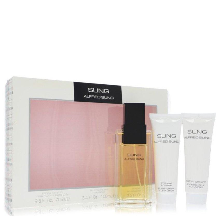Perfume Feminino Alfred Sung 100 Ml Eau De Toilette Spray 75 Ml Loção Corporal 75 Ml Gel De Banho - imagem 3