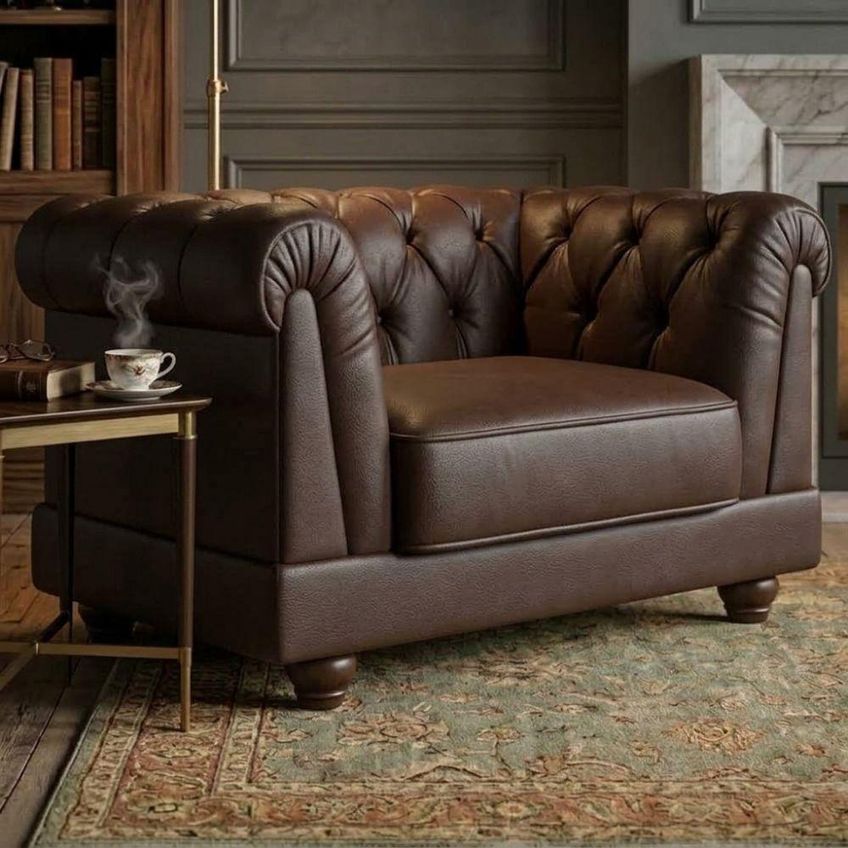 Poltrona Decorativa Capitone Acorde Pes MDF Courino TCS 721 Moll - imagem 2