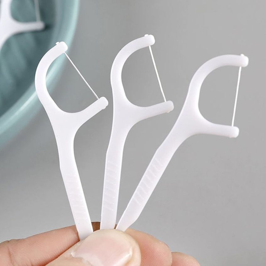 Kit 30 Fios Dentais Com Cabo Flosser Portáteis Para Higiene Bucal - imagem 3