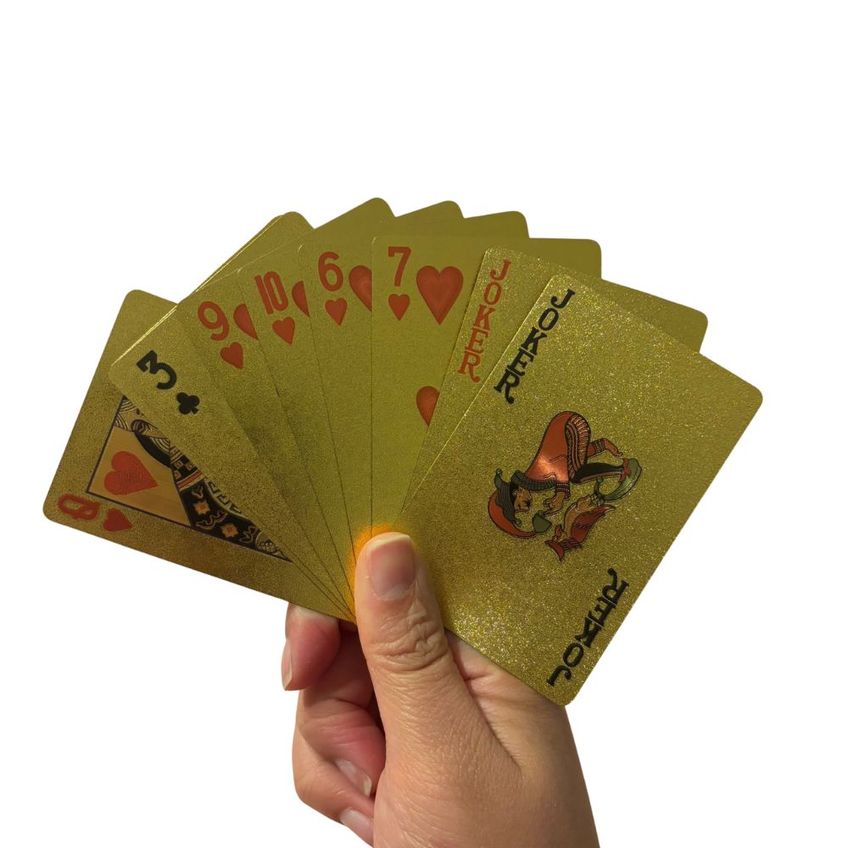 Baralho Dourado Impermeável 54 Cartas Para Poker E Truco - imagem 2