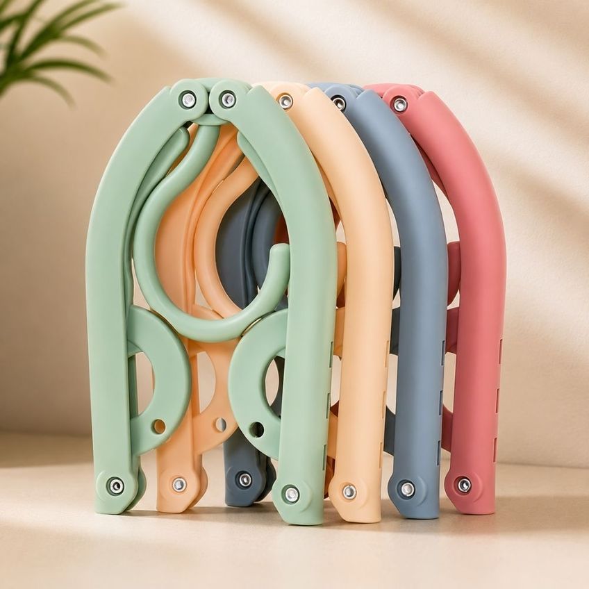 Kit 5 Cabides Dobráveis Portáteis Para Viagem E Organização De Roupas - imagem 3
