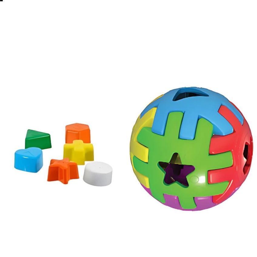 Bola Educativa De Encaixe Com Formas Geométricas Para Desenvolvimento Infantil +12 Meses - imagem 2