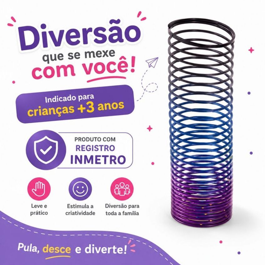 Mola Maluca Colorida Brinquedo Clássico Espiral Para Diversão Infantil - imagem 3