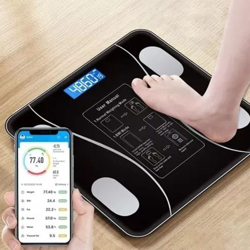 Balança De Bioimpedância Com Bluetooth E Aplicativo Inteligente Para Medir Gordura Peso E Massa Muscular - imagem 3