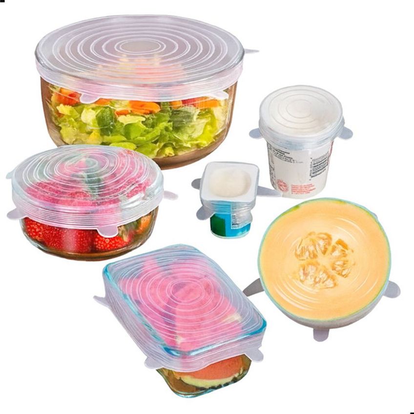 Kit 6 Tampas De Silicone Universal Reutilizáveis Para Potes, Panelas E Formas - imagem 2