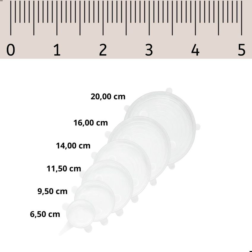Kit 6 Tampas De Silicone Universal Reutilizáveis Para Potes, Panelas E Formas - imagem 3