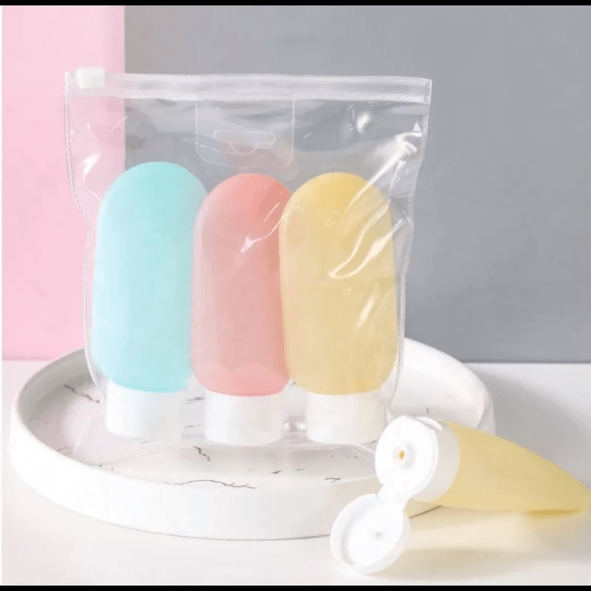 Kit Viagem Com 3 Frascos Porta Creme Shampoo Condicionador 60ml - imagem 2