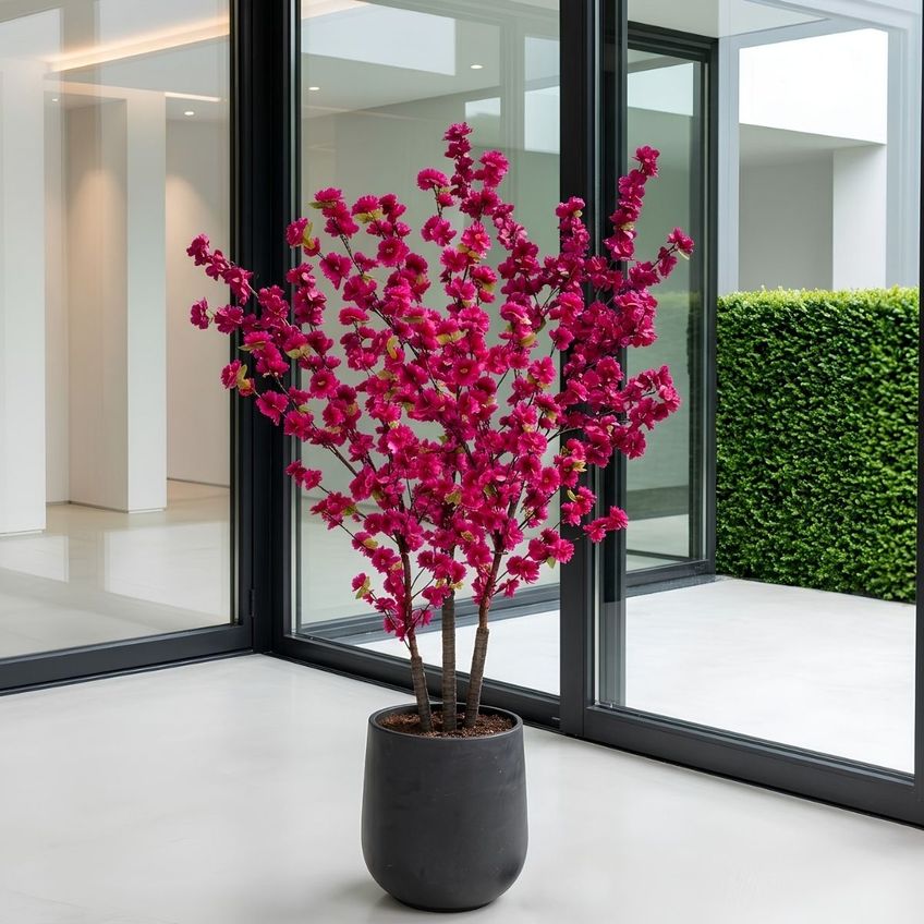 Haste Cerejeira Artificial 125cm Flor Realista Para Arranjos E Decoração - imagem 4