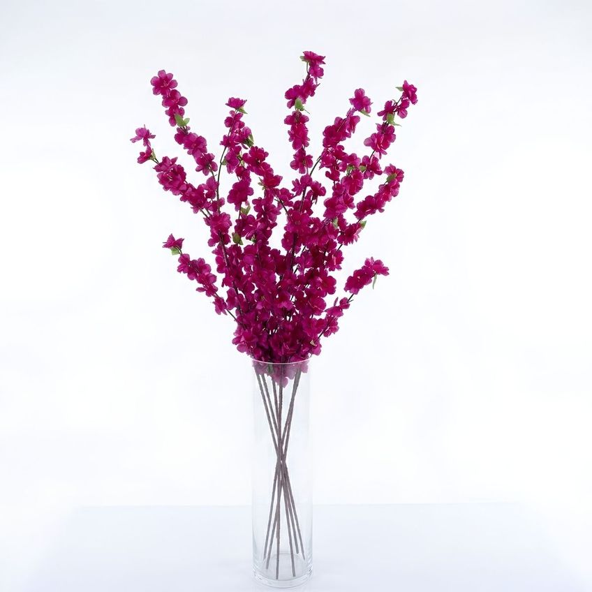 Kit 4 Galhos De Cerejeira Artificial 125cm Flores Realistas Decorativas - imagem 3