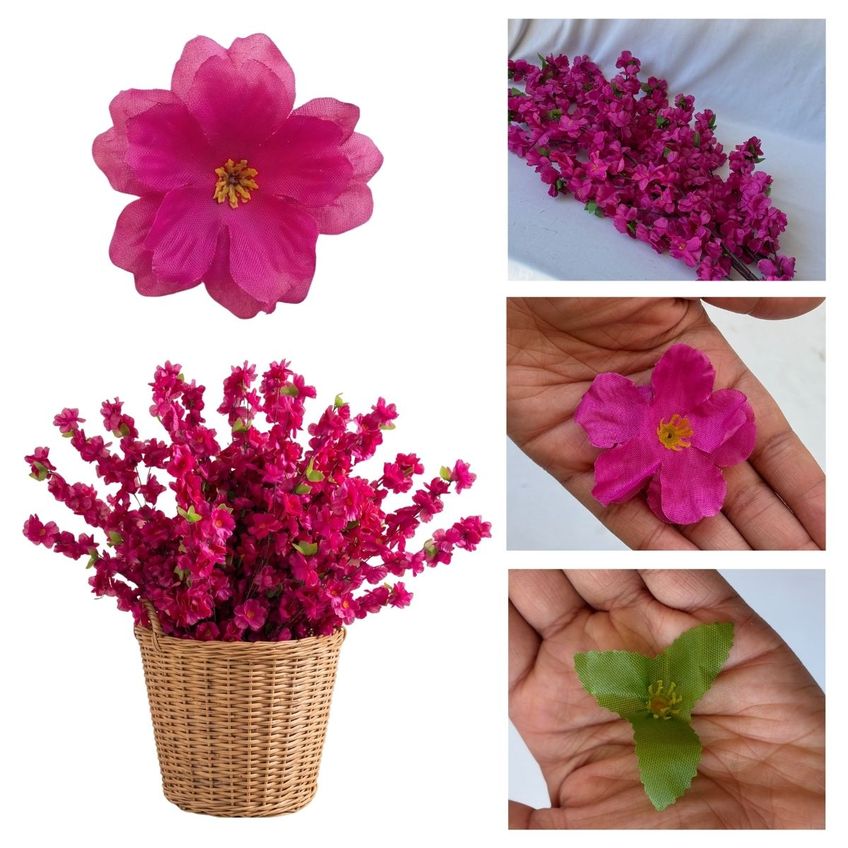 Kit 10 Flores De Cerejeira Artificial 125cm Hastes Realistas Para Vasos - imagem 3