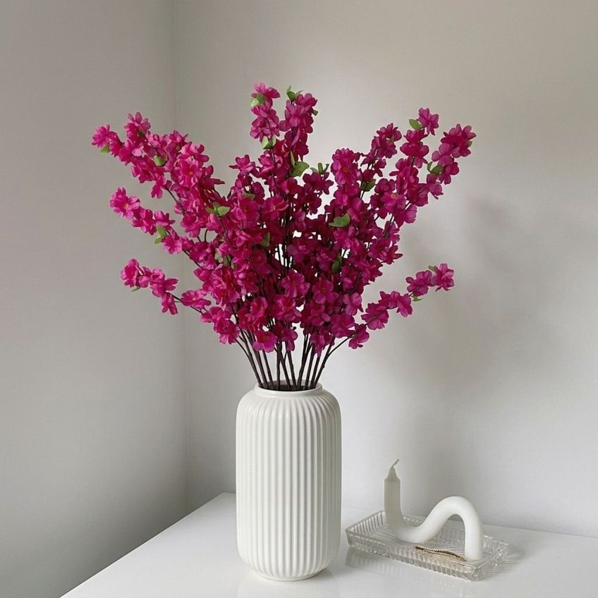 Kit 2 Cerejeiras Artificiais 125cm Flores Decorativas Para Vasos - imagem 5