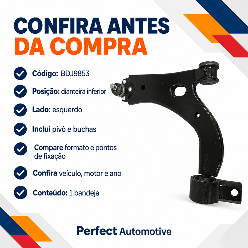 Balança Dianteiro Lado Esquerdo Novo Fiesta 2002 Até 2009 Ecosport 2003 Até 2011 Perfect Bdj9853 - imagem 3