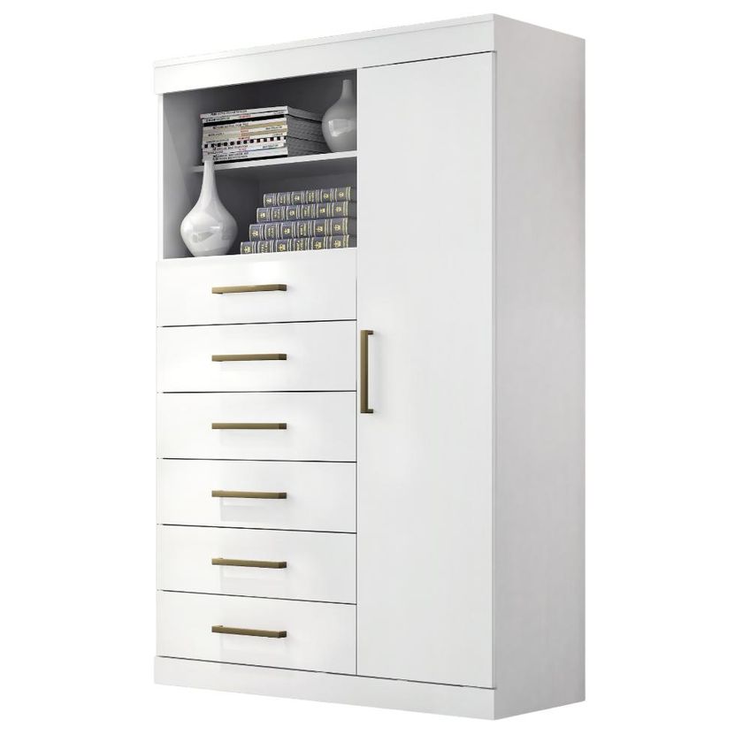 Comoda Maraja 6 Gav 1 Porta C/ Nicho Branco - imagem 4