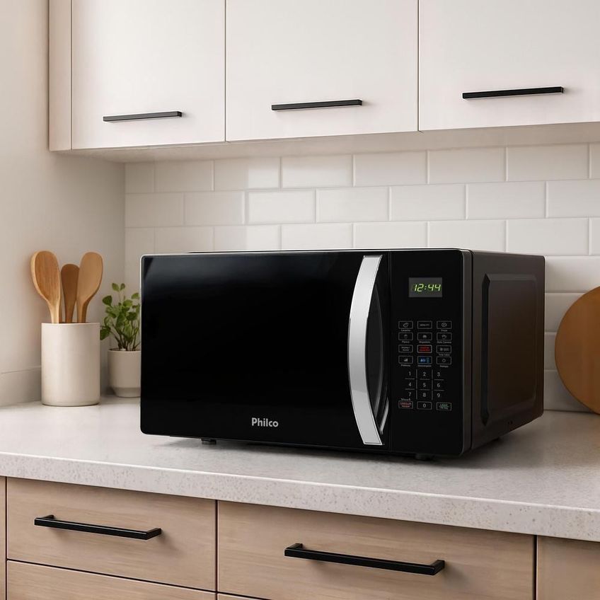 Micro-ondas De Bancada Philco Pmo30p 28l 1100w Com Limpa Fácil Preto 110v - imagem 5