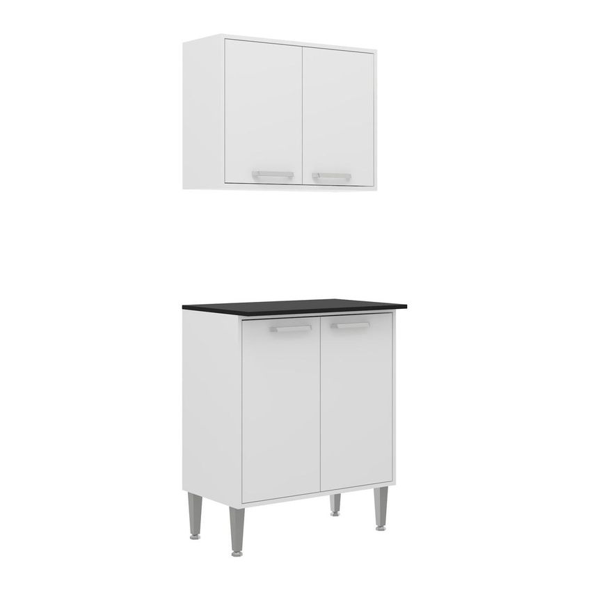 Conjunto Banheiro Com Balcão E Armário Aéreo 4 Portas 70cm Multimóveis MP5536 Branco - imagem 2