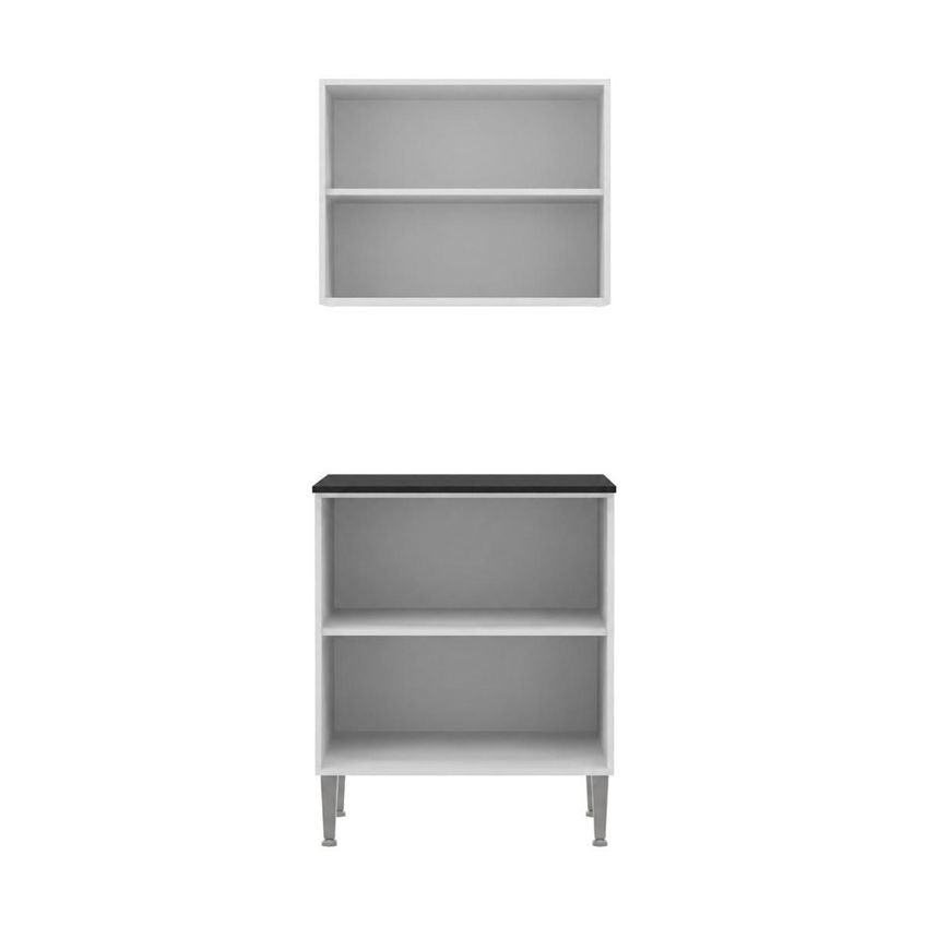 Kit Aparador Com Armário Aéreo 4 Portas 70cm Multimóveis MP1104 Branco - imagem 5