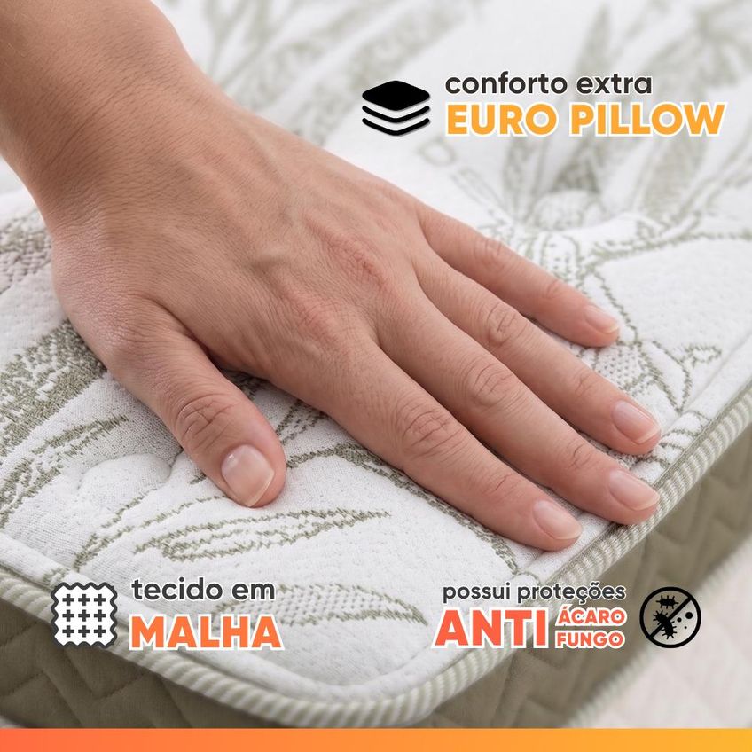 Colchão King Molas Ensacadas Euro Pillow Charlot 193x203x33cm Herval Suporta Até 120 Kg Por Pessoa - imagem 4
