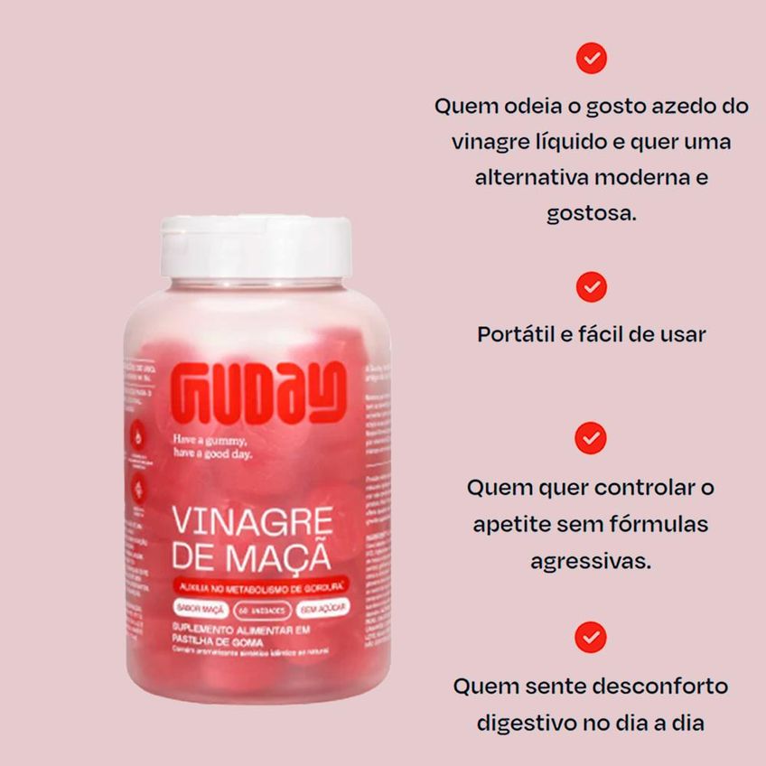 Vinagre De Maçã Guday Gummy Goma 60un - imagem 3