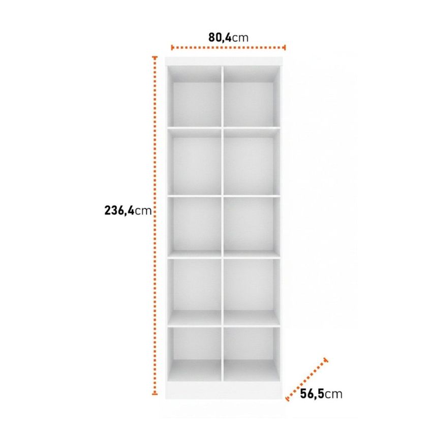 Guarda Roupa Modulado Com 2 Portas Com Prateleiras 100% MDF Cairo Neve - imagem 3
