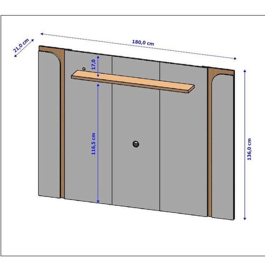 Rack Com Painel Para TV Até 75 Polegadas Com LED Pés Madeira Maciça Guarapari Espresso Móveis Off White/Naturalle - imagem 3