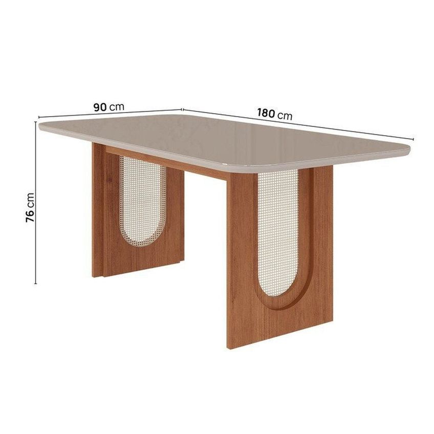Conjunto Jantar Mesa Tali 180cm E 6 Cadeiras Ema Cabecasa Madeiraoriginals Off White/prata/carvalho Offwhite/prata/carvalho - imagem 4