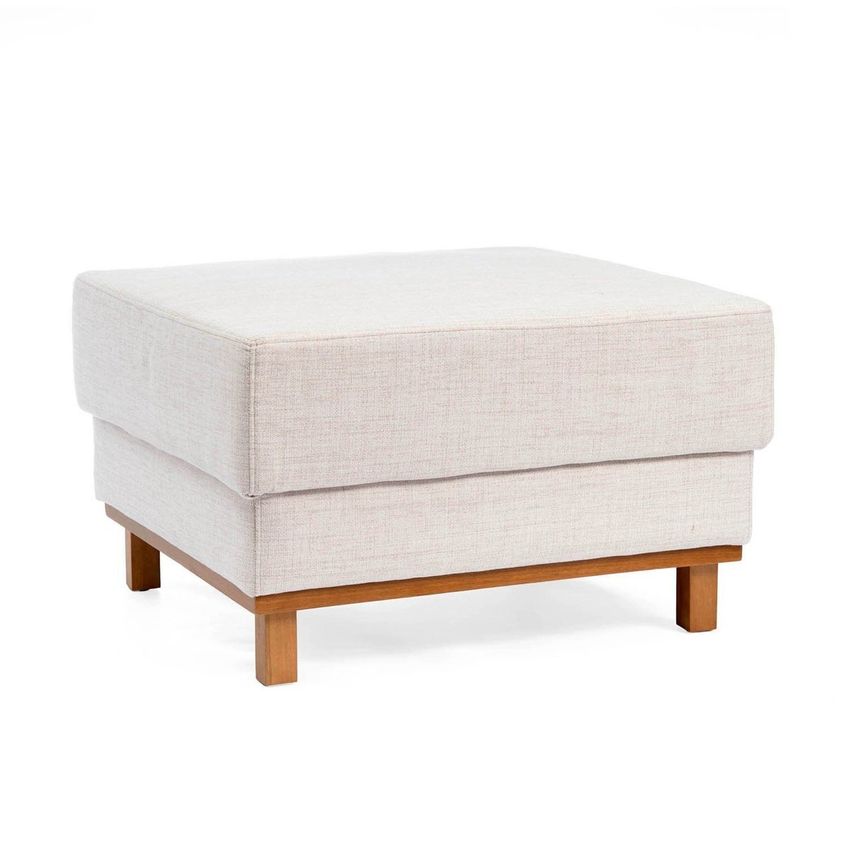 Puff 80cm Linho Ananda Cabecasa Madeira Originals Bege/Creme Bege - imagem 2