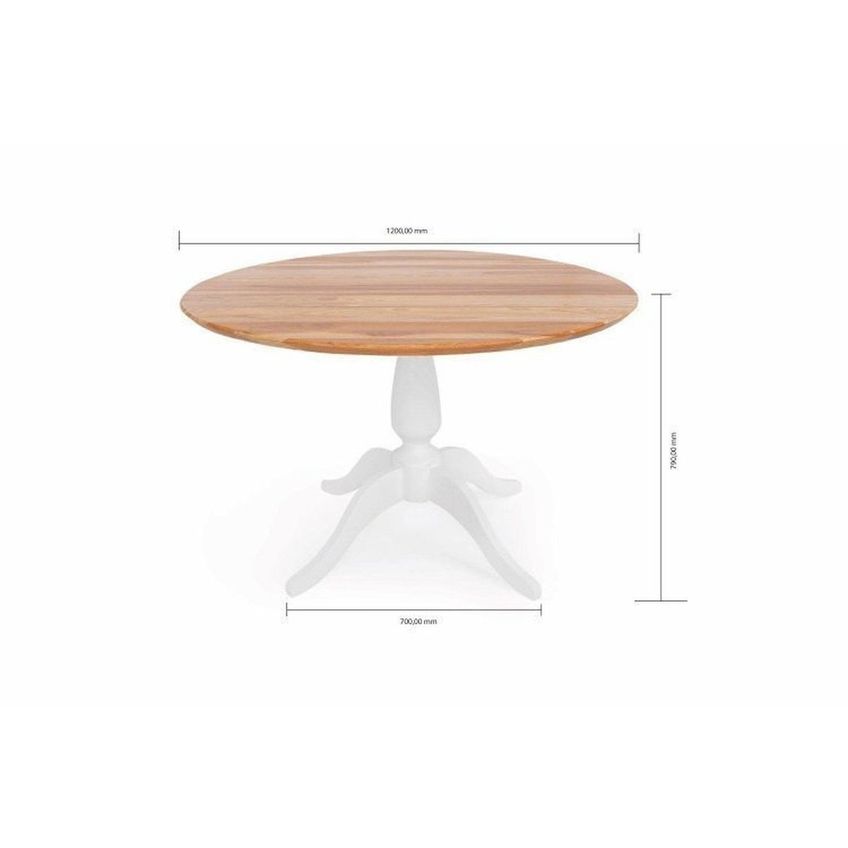 Conjunto Mesa Pé Central Redonda C/4 Cadeiras Branco/Natural - imagem 3