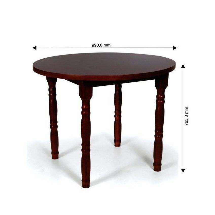 Conjunto Mesa Redonda C/4 Cadeiras Estofadas Imbuia - imagem 3