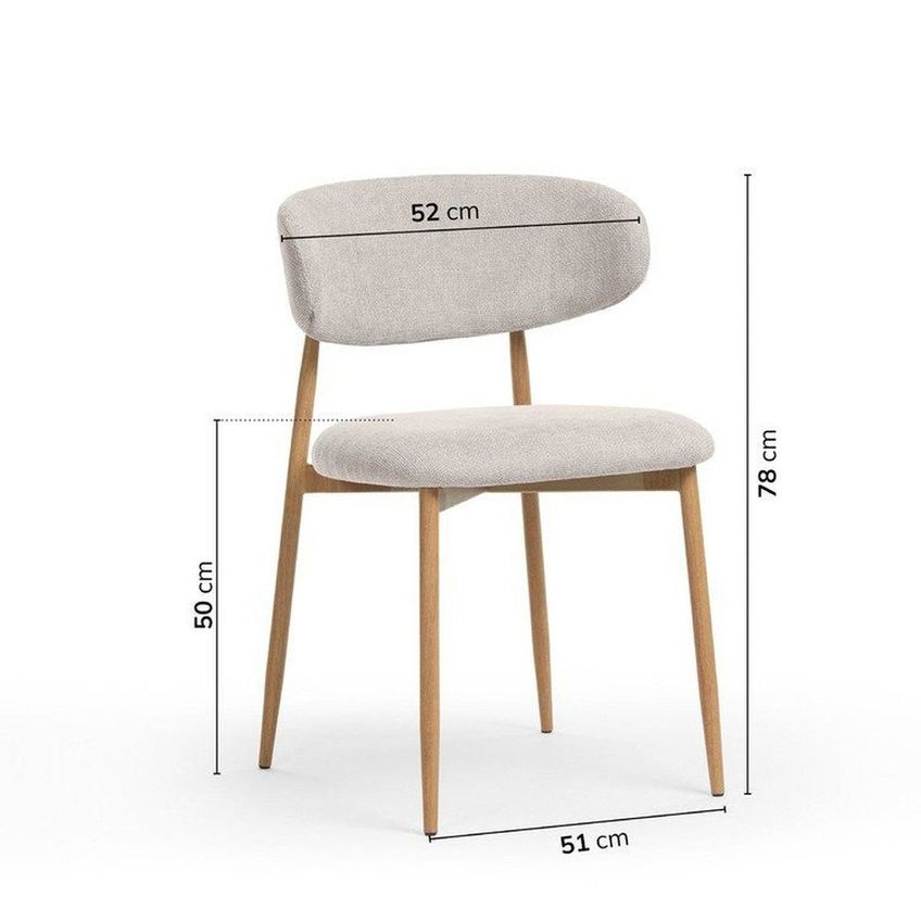 Conjunto Jantar 1 Mesa Oval Tali 210cm E 8 Cadeiras Ema Cabecasa Madeiraoriginals Offwhite/marrom Offwhite/prata/carvalho - imagem 5