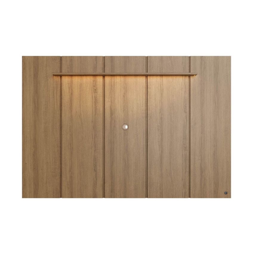 Painel Para TV Até 75 Polegadas 200x136cm Com LED Horizonte Cabecasa Madeiraoriginals Marrom/Freijó - imagem 2