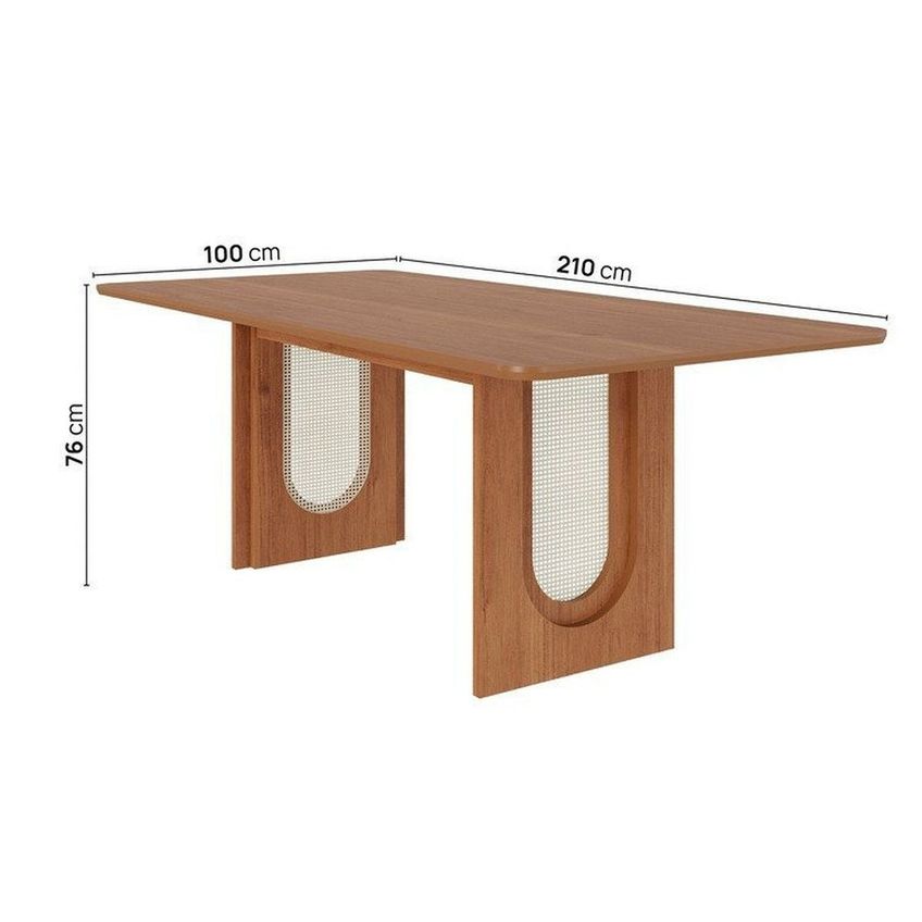 Conjunto Jantar Mesa Tali 210cm E 8 Cadeiras Ema Cabecasa Madeiraoriginals Cinamomo/prata/imbuia Cinamomo/prata/carvalho - imagem 4