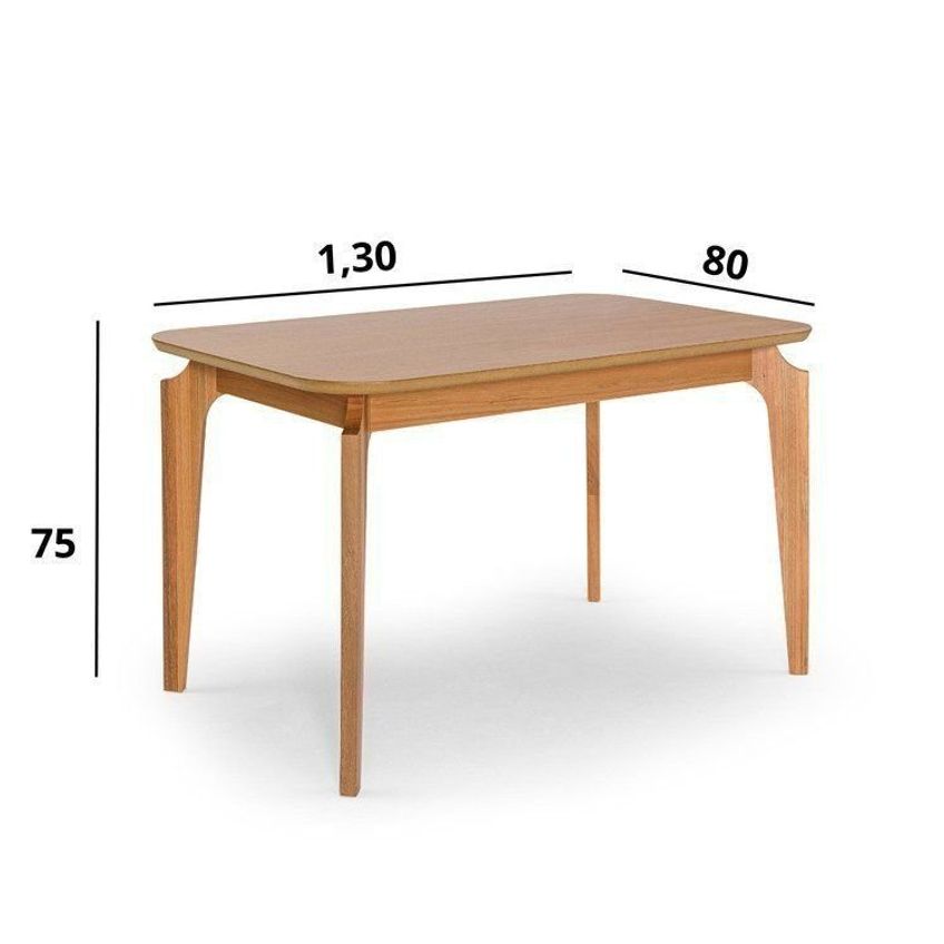 Conjunto Mesa De Jantar Lia Com 4 Cadeiras Em Madeira Maciça Madeira - imagem 3