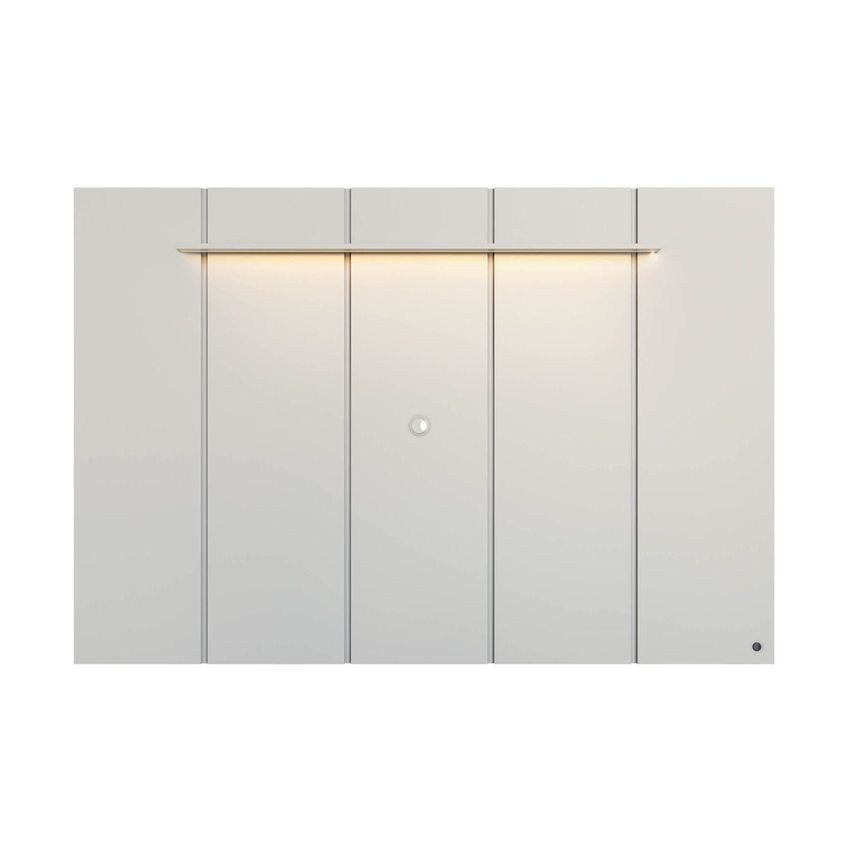 Painel Para TV Até 75 Polegadas 200x136cm Com LED Horizonte Cabecasa Madeiraoriginals Off White Offwhite - imagem 2